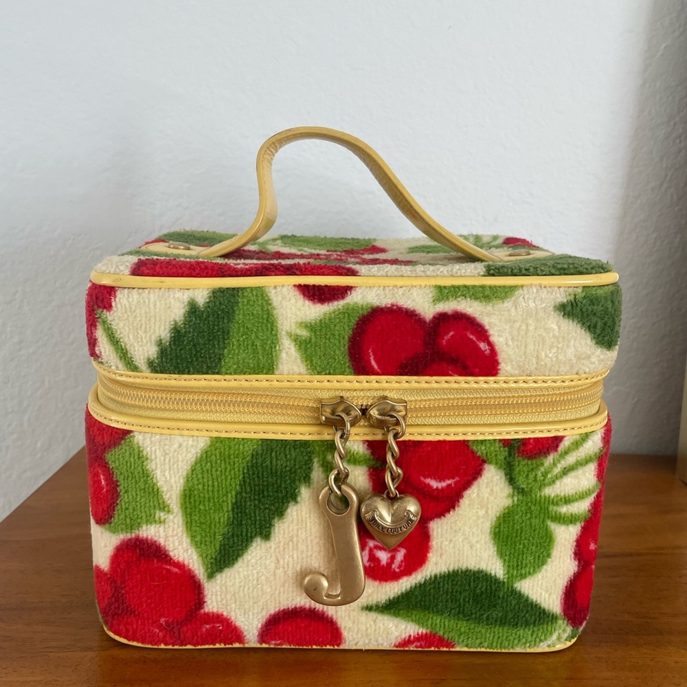 Vintage Y2K Juicy Couture Cherry Terry Velour Train Case
